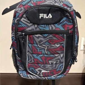 Fila Black and Red Patterned Backpack